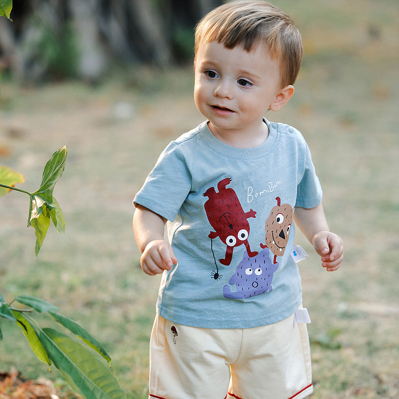 Boy's Short-sleeved Thin Top Pure Cotton Summer Children's T-shirt