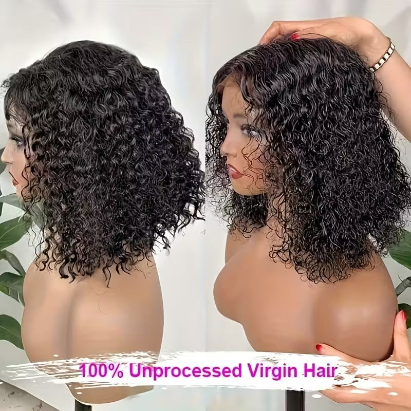 Women's Medium African Wigs With Small Chemical Wig Short Curly Hair