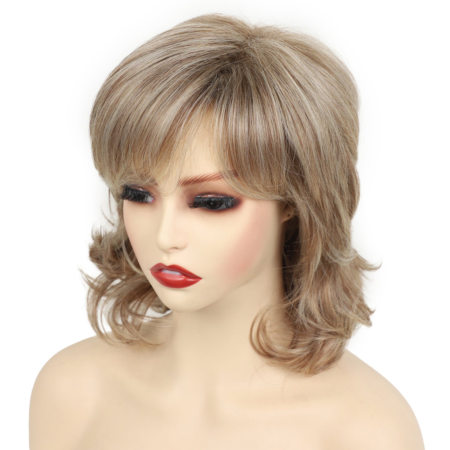 Female Fashion Fluffy Brown Chemical Fiber Wig Short Curly Hair
