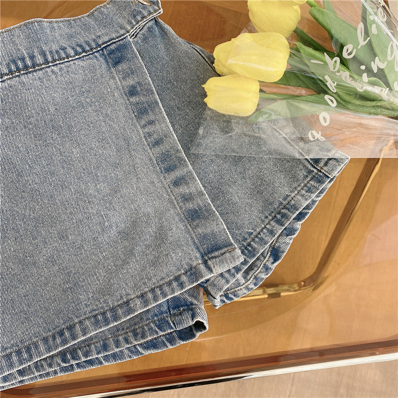 Summer Korean Fashion Two-piece Lace Top Children's Suit