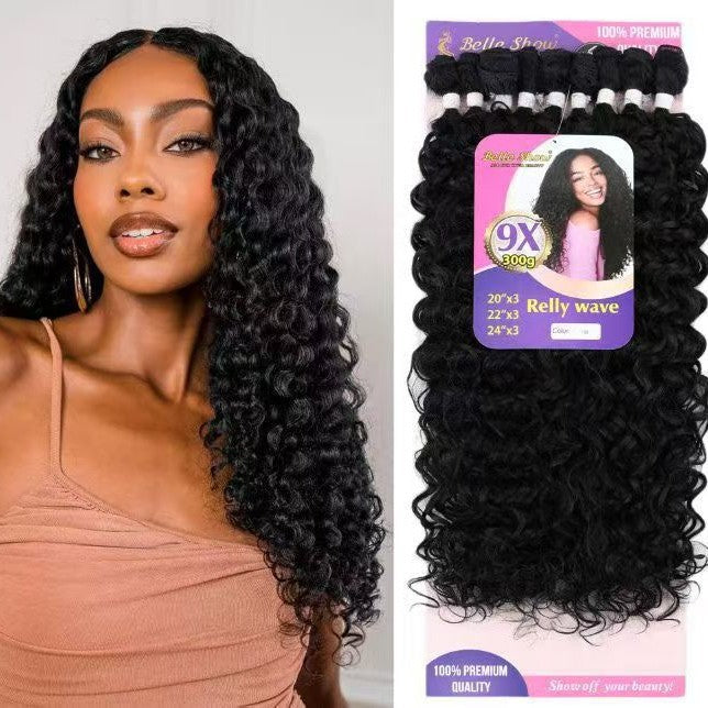 Small Volume Chemical Fiber Curly Weaving Wig Long Curls