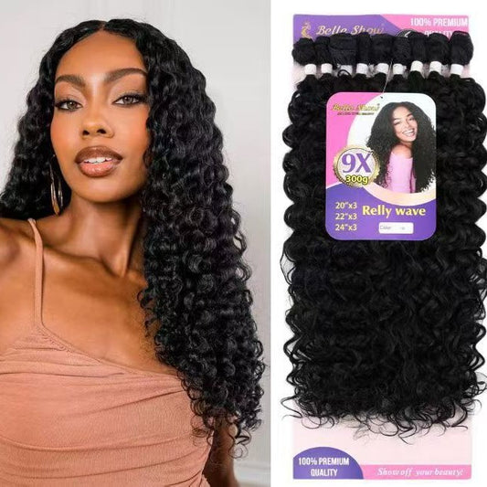 Small Volume Chemical Fiber Curly Weaving Wig Long Curls