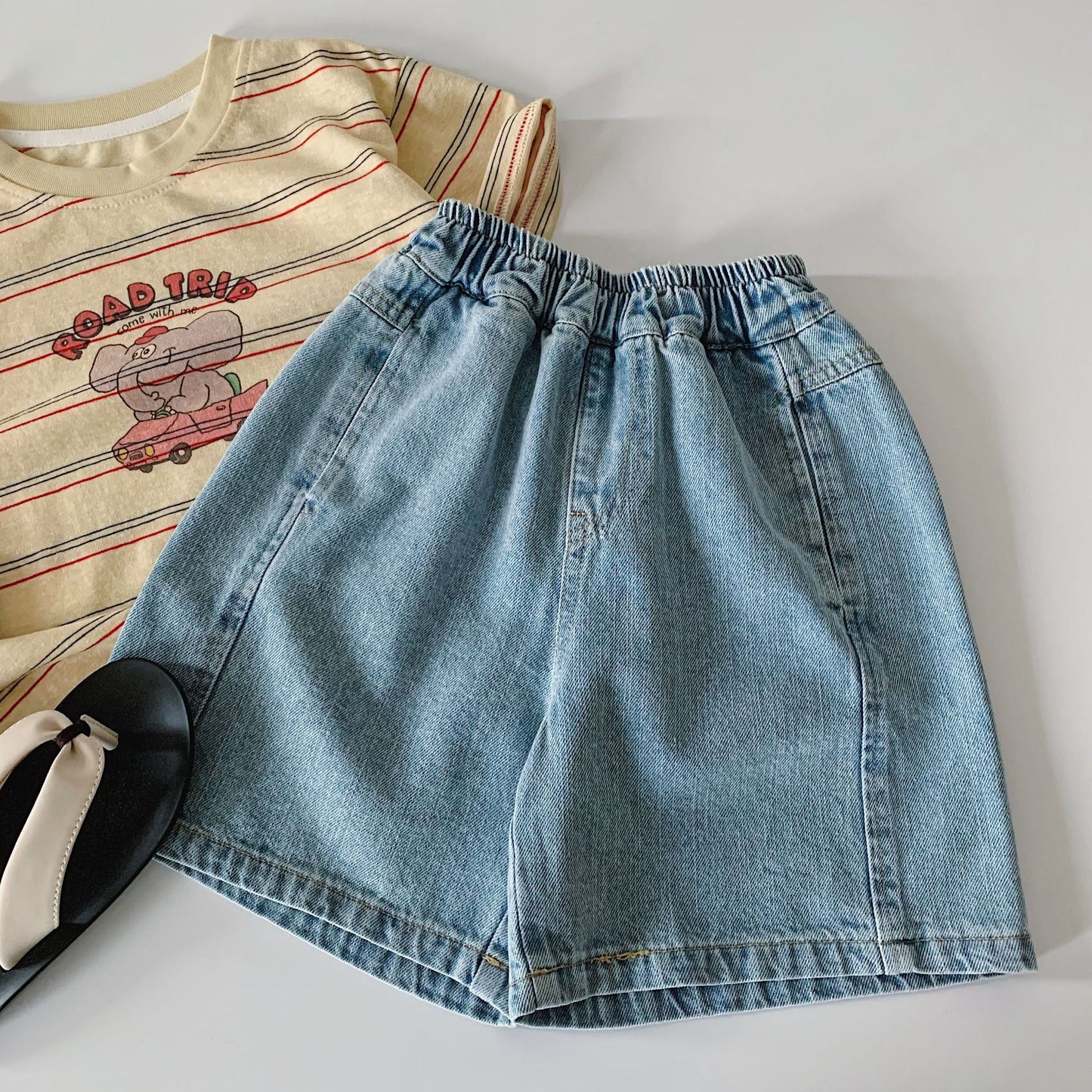 Children's Denim Shorts Summer Solid Color Loose Little Children's Pants