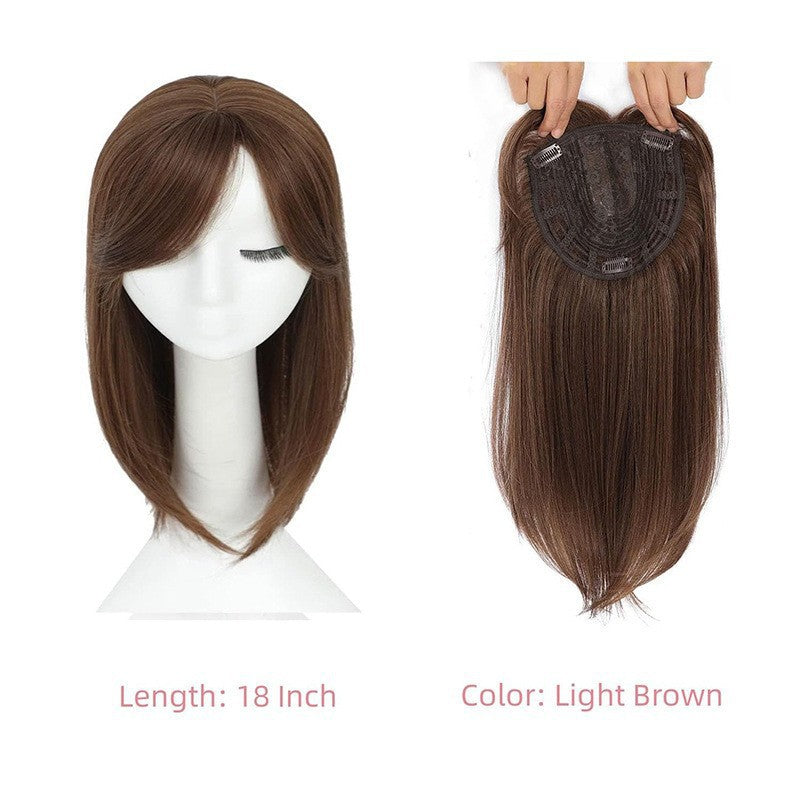 Head Leather Inner Buckle Medium Short Wig