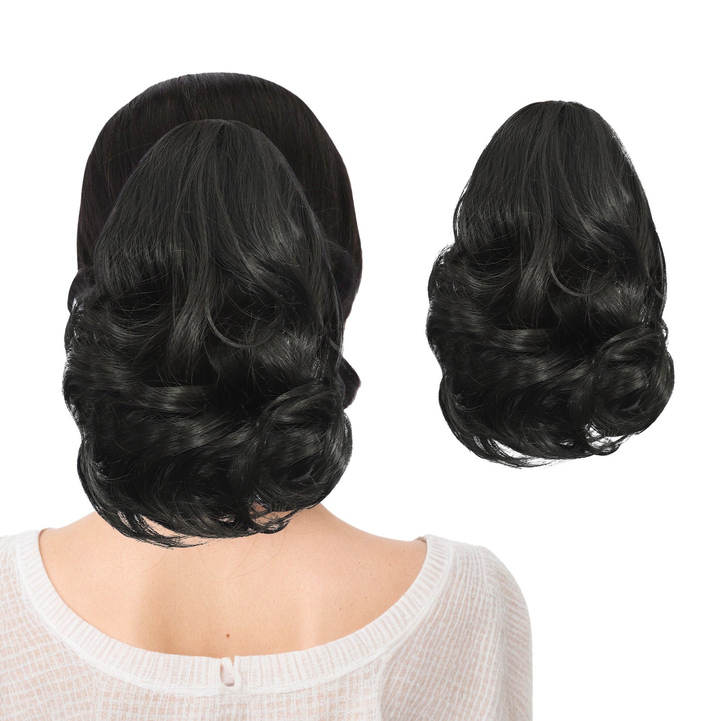 Tiger Mouth Grip Short Big Wave Wig Ponytail