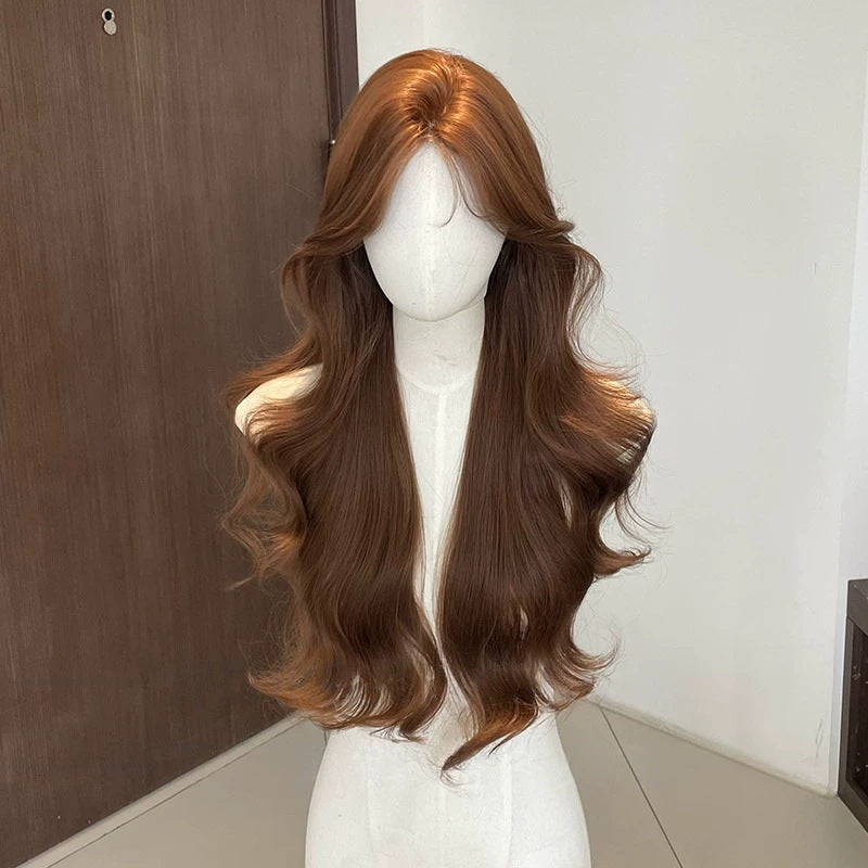 Women's Warm Brown With Medium Wave Everyday Wig Long Curls