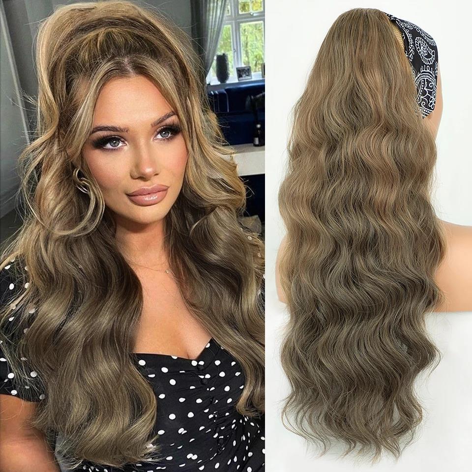 Women's Fiber Drawstring Hair Extension Big Wave Chemical Wig Ponytail