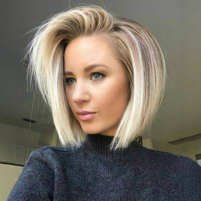 Female Gradient Color Fiber Rose Net Wig Short Straight Hair