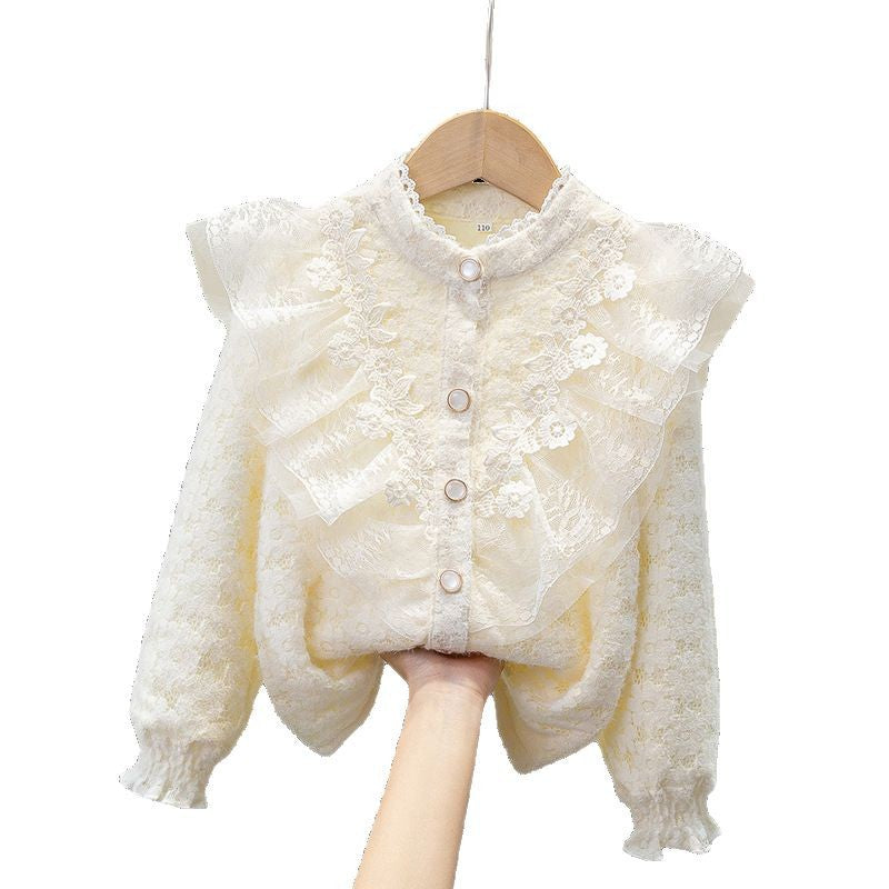 Children's French Fleece-lined Thermal Bottoming Clothing Winter Middle Big Children's Shirt