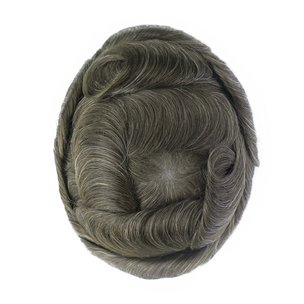 Men's Leather Hand Crochet V Needle Hairpiece Men's Wig