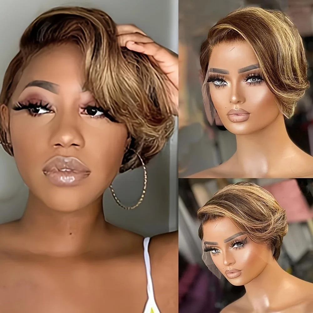 Lace Pixie Cut Short Bob Human Real Hair Wig