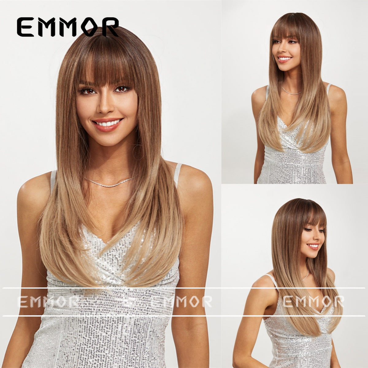 Style Bangs Hair High-level Matte Natural Face Long Straight Wig