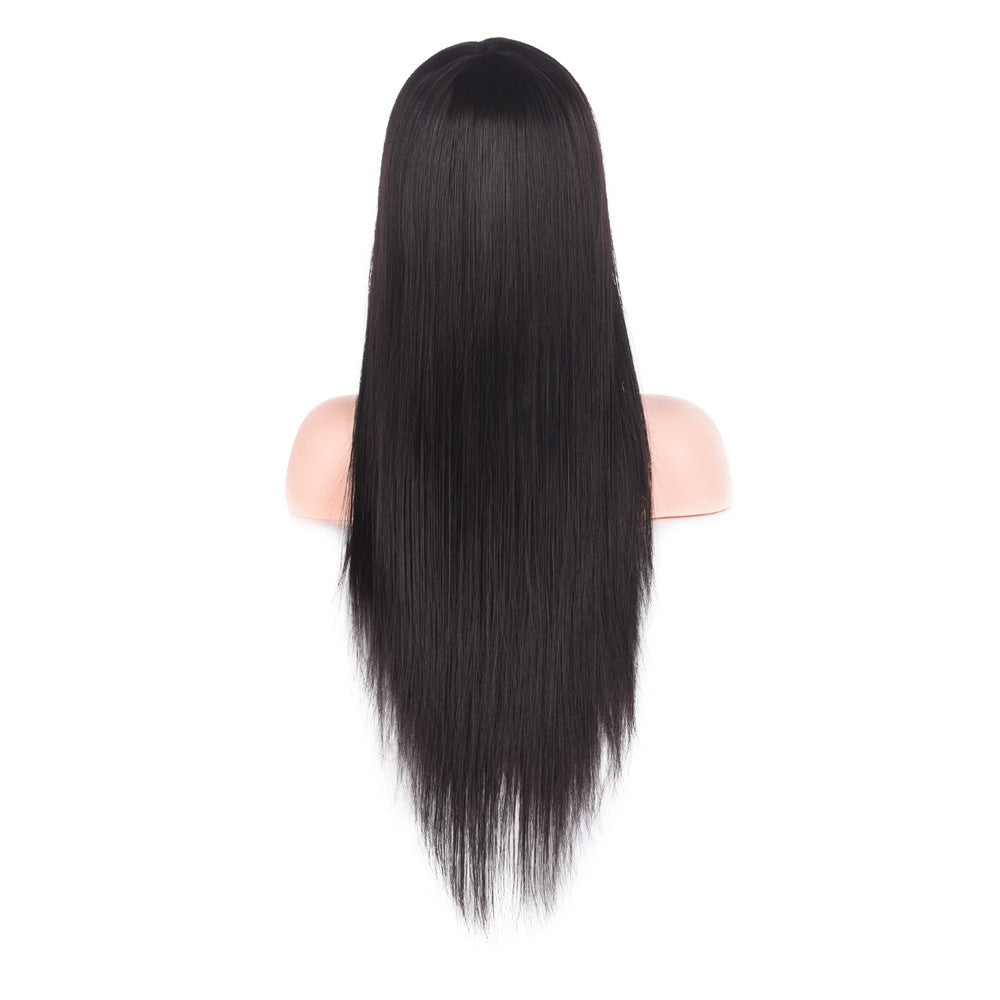 Practice Hairdressing Updo Braided Hair Chemical Fiber Cutting Mock Model Long Straight Wig