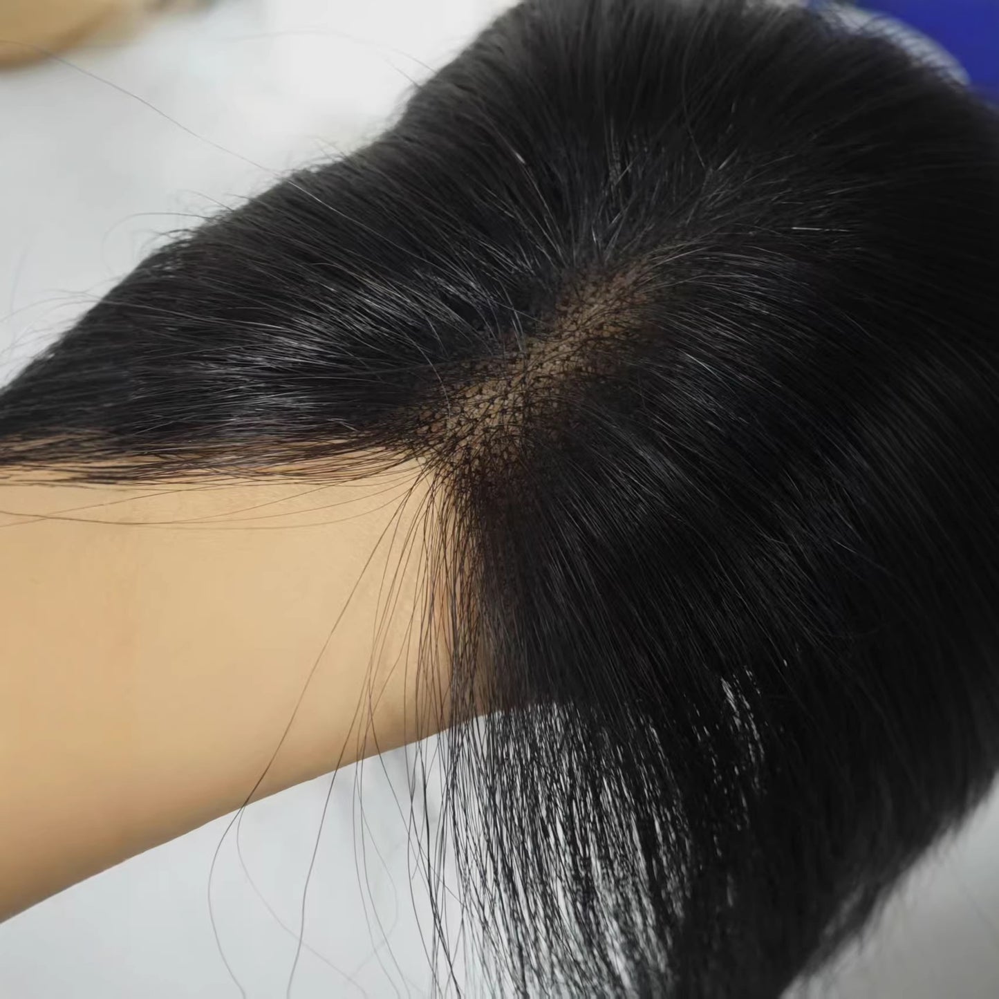 All Real Hair Random Split Extra Volume Cover Gray Hand-woven Wig