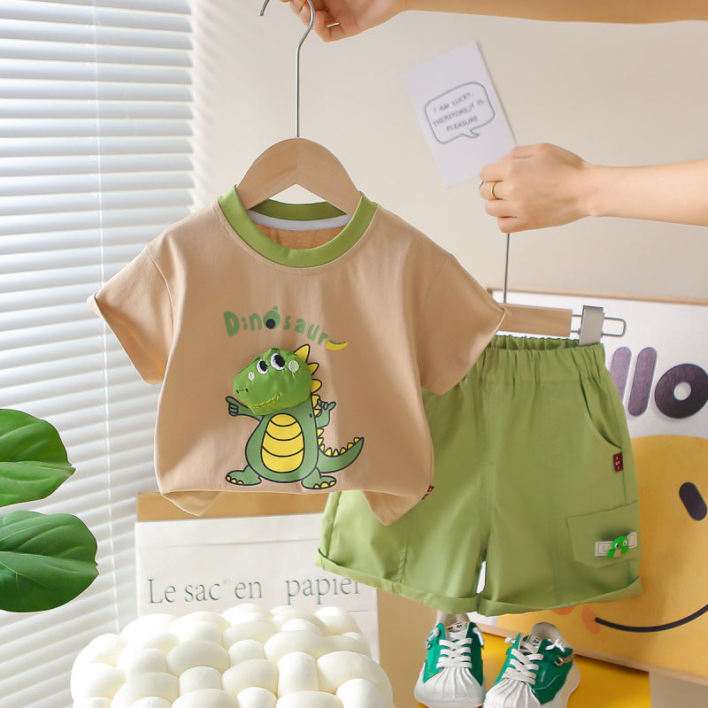 Children's Boys Summer Cartoon Short-sleeved Two-piece Fashionable Children's Suit