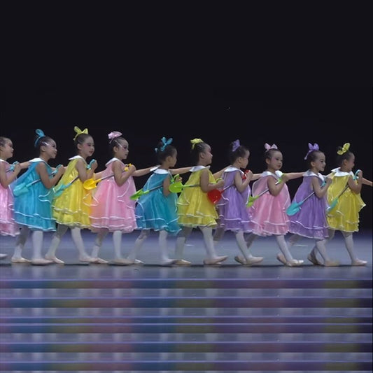 Children's June Costume Rainbow Dress Dopamine Gauze Candy Color Stage Children's Suit