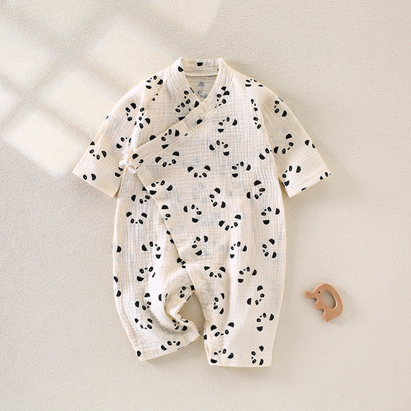 Pure Cotton Gauze Jumpsuit Class Thin Breathable Summer Air Conditioning Jumpsuit, Climbing Suit