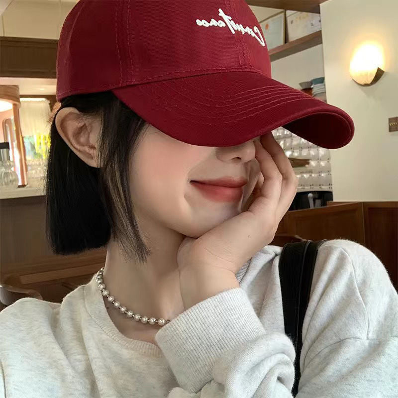 Hat One Fashion Wide Brim Baseball Cap Wig Short Straight Hair