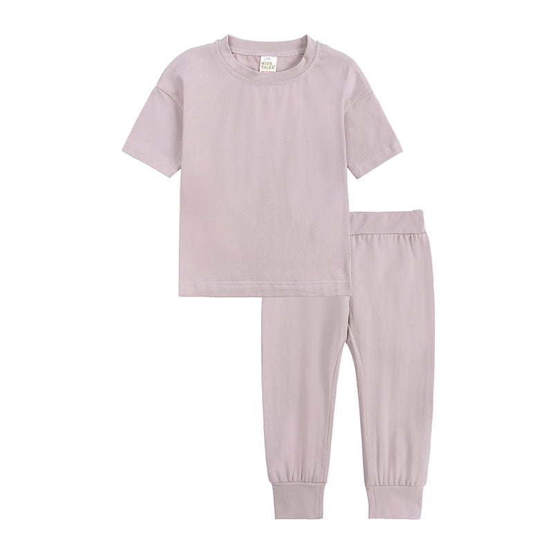 Children's Clothing Cotton Two-piece Boy's Short-sleeved T-shirt Children's Suit