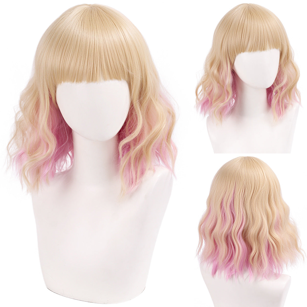 Versatile Comfortable Fringe Festival Water Ripple Wig Short Curly Hair