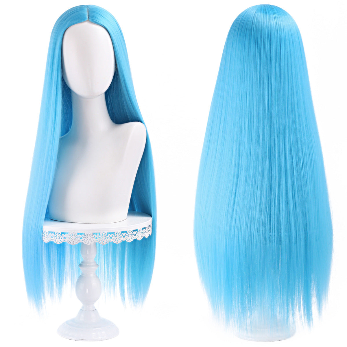 Main Universal Medium Scalp Black Hair Long Straight Wig