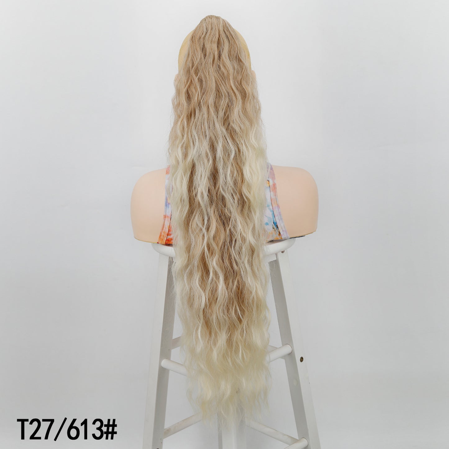 Women's Water Ripple Fluffy Long Curly Hair Chemical Fiber Silk Height Wig Ponytail