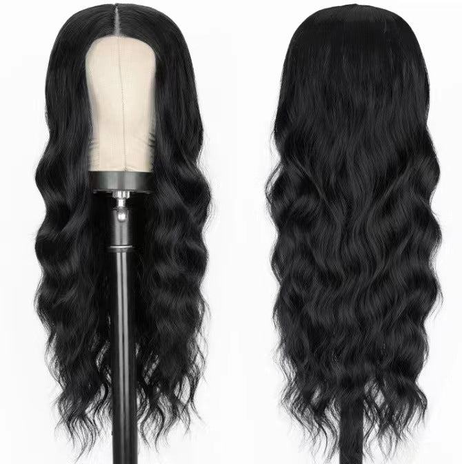 Women's Mid-length Curly Hair Big Wave Fiber Wig Long Curls