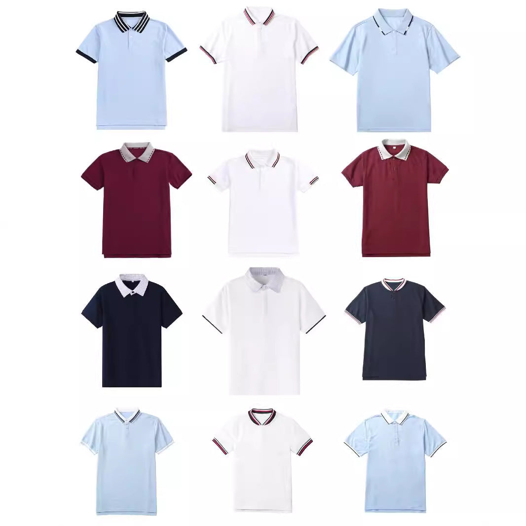 Children's Secondary School Uniform Boys Summer Gray Short Sleeve Cotton Breathable Children's T-shirt