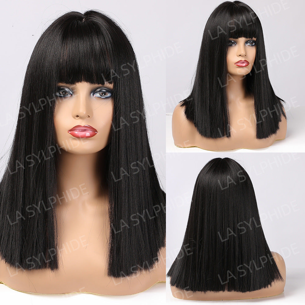 Women's Fiber Rose Net Hair For Daily Long Straight Wig