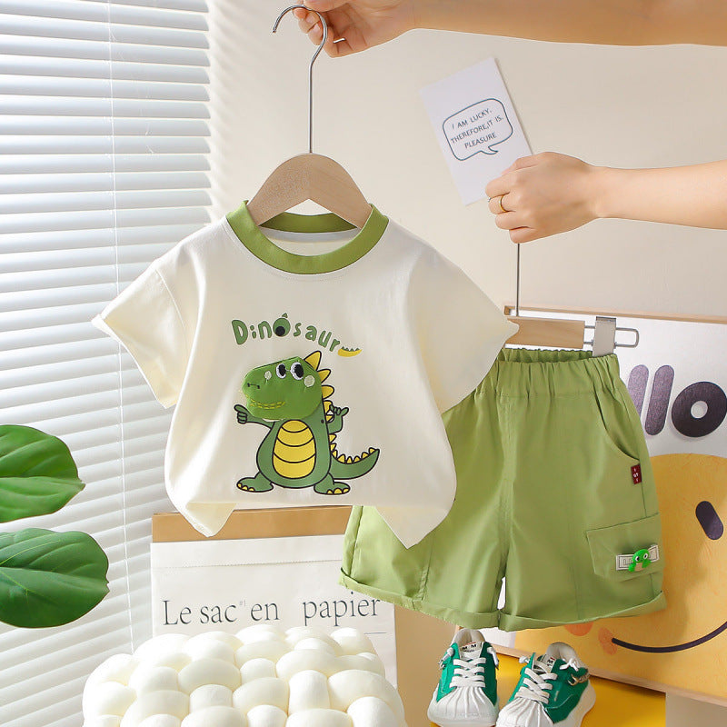 Children's Boys Summer Cartoon Short-sleeved Two-piece Fashionable Children's Suit