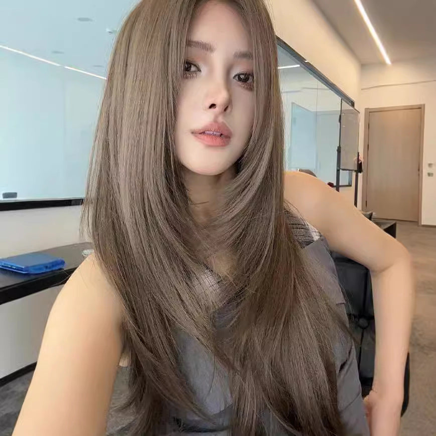 Artificial Human Hair Invisible Seamless High Level Hairstyle Fluffy Full Long Straight Wig