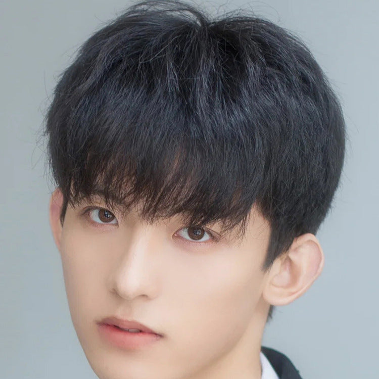 Men's Handsome Real Hair Fashion Natural Short Men's Wig