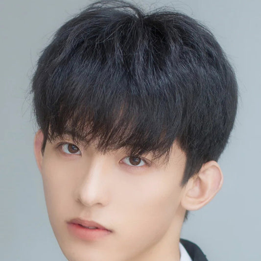 Men's Handsome Real Hair Fashion Natural Short Men's Wig