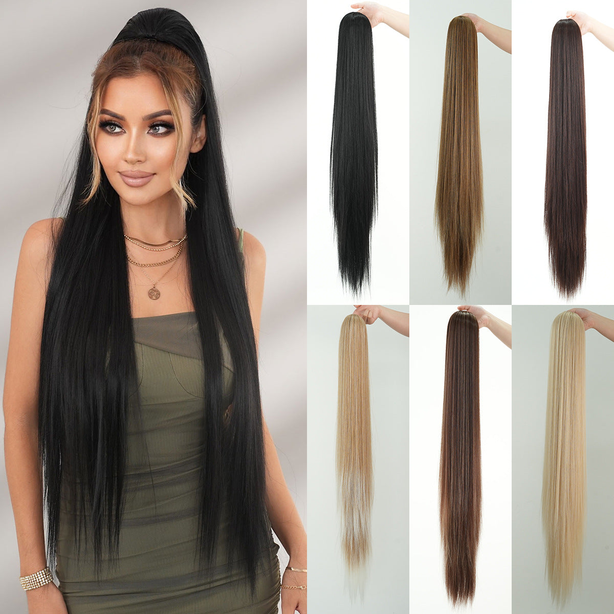 Drawstring Net Pocket Elastic Fashion Soft Hair Extension Wig Ponytail