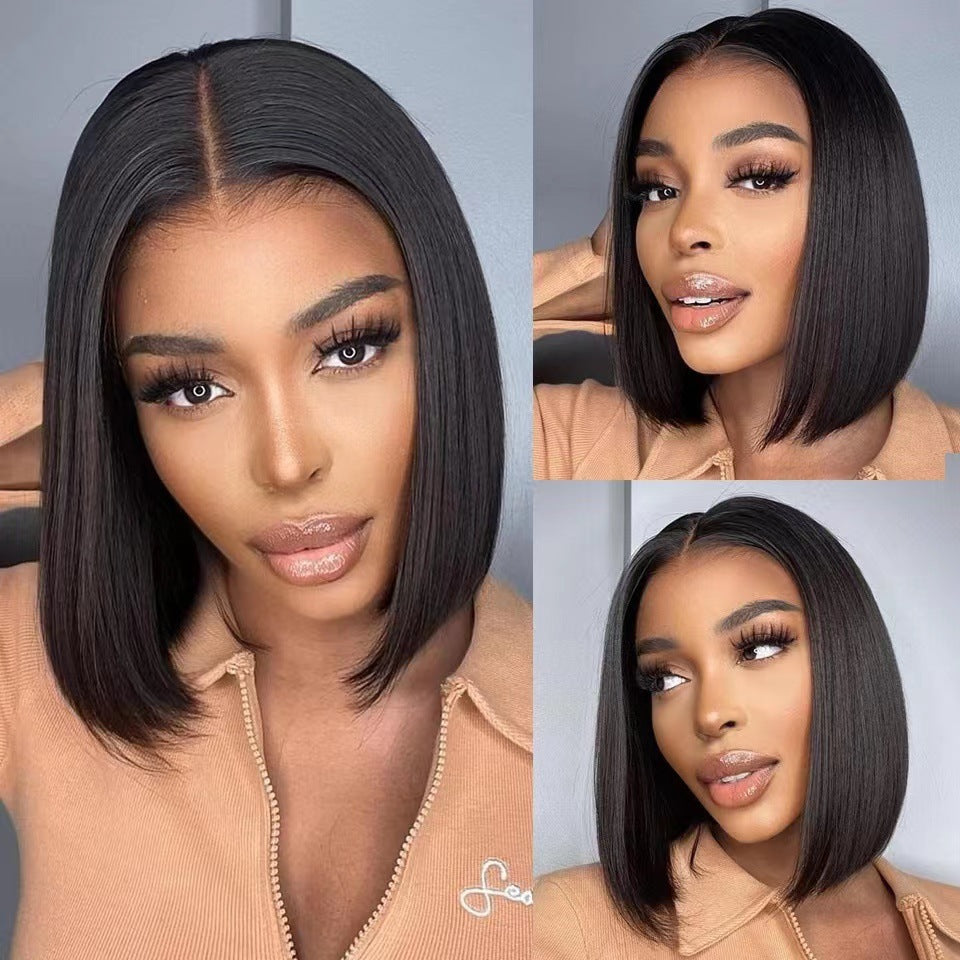 Popular Front Lace Long Bob Headgear Wig Short Straight Hair