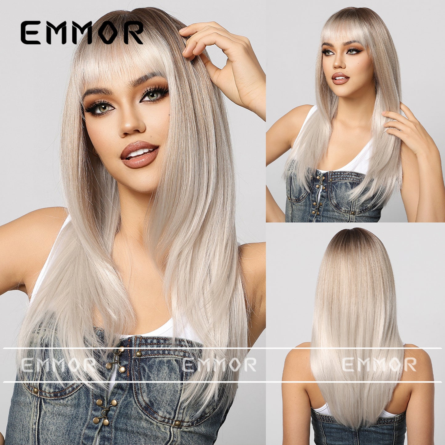 Style Bangs Hair High-level Matte Natural Face Long Straight Wig