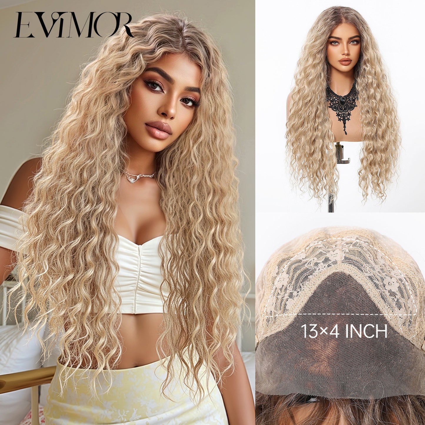 Small Curly Forehead Lace Mid-length Hair Wig Long Curls
