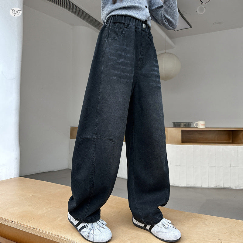 Children's Denim Matchet Spring Middle Big Casual Retro Children's Pants