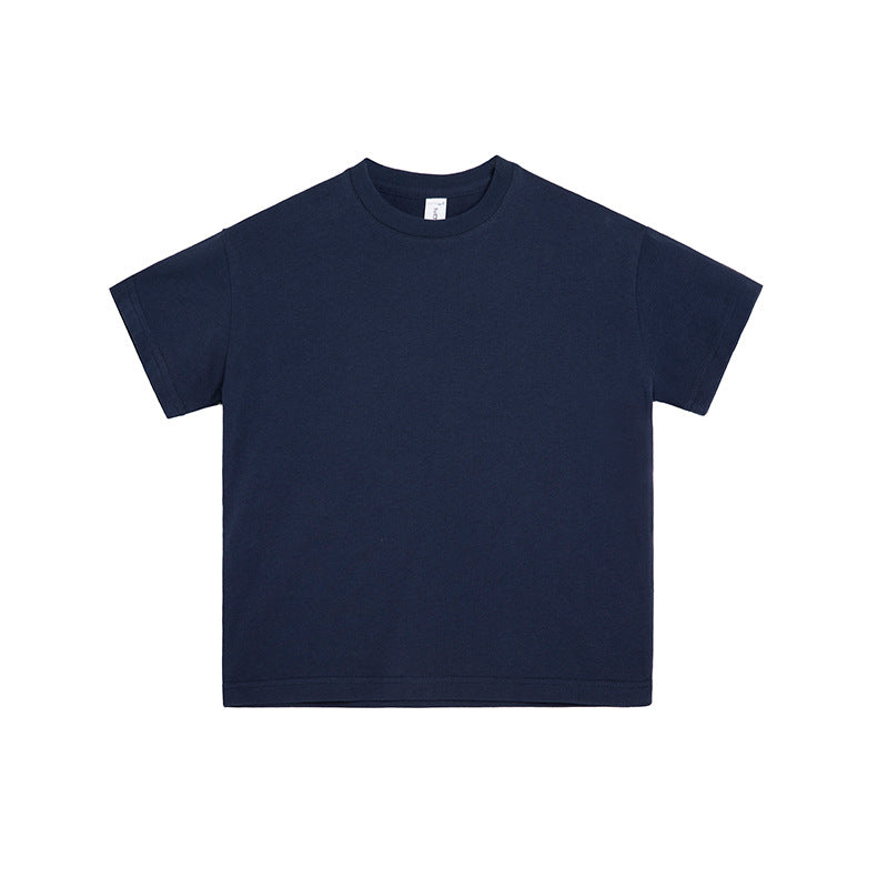 Children's Big Sports Round Neck Solid Color Children's T-shirt