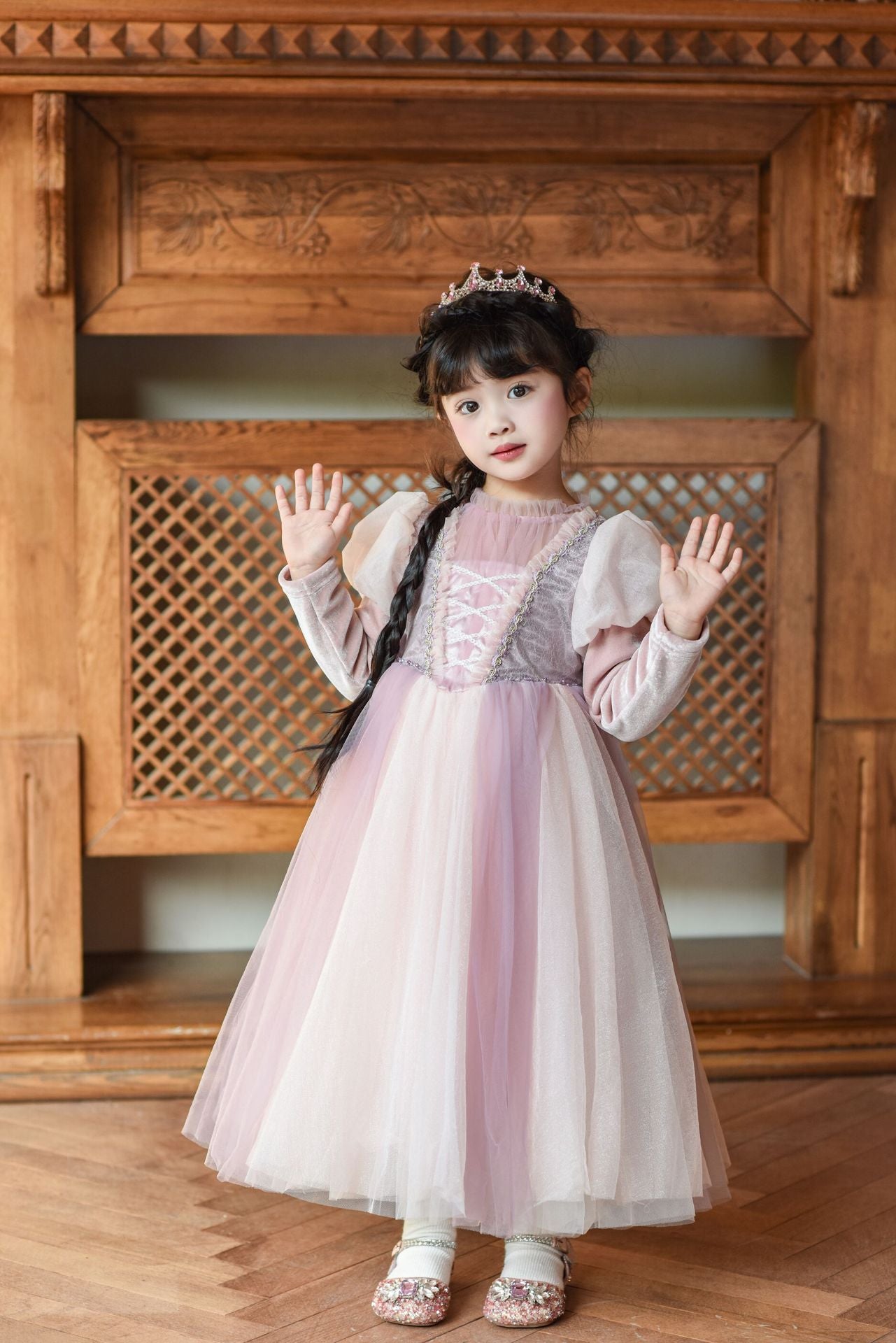 Children's Birthday Bubble Princess Autumn Luminous Gauze Children's Dress