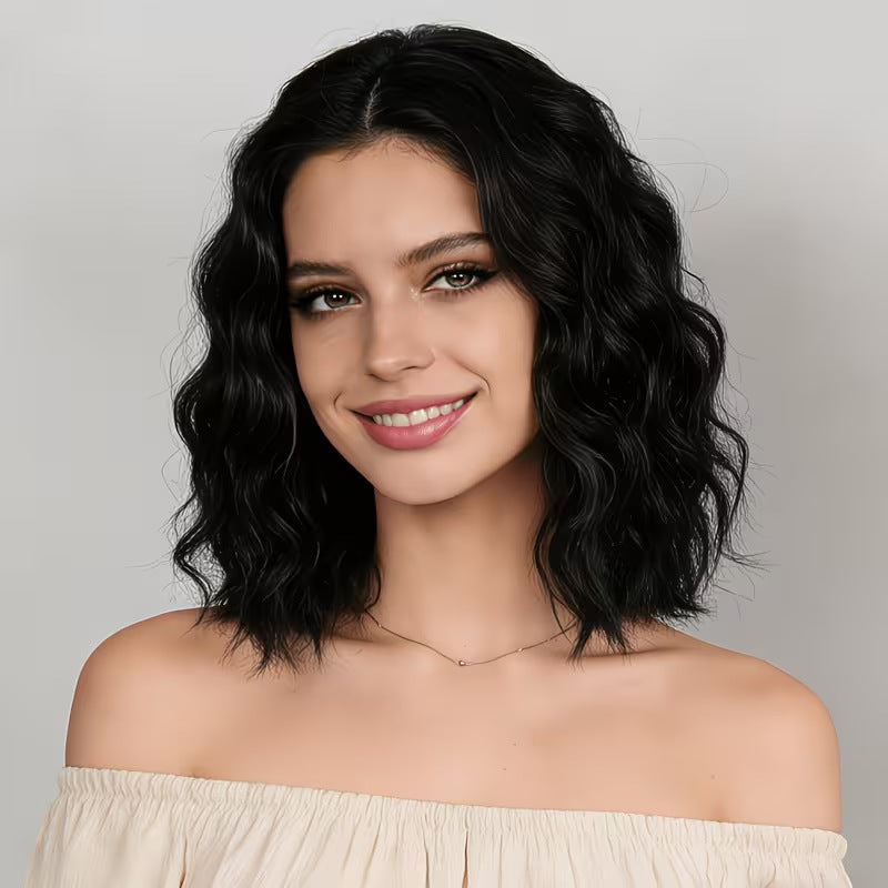 Water Ripple Rose Net Breathable Wave Female Wig Short Curly Hair