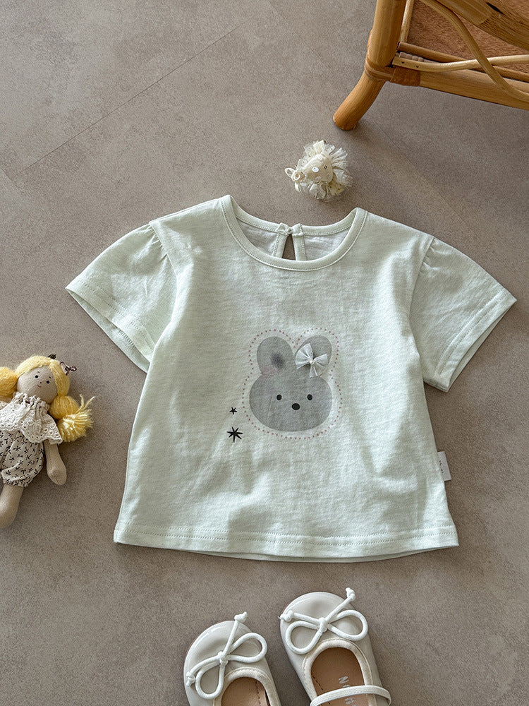 Cotton Thin Summer Cartoon Printed Short-sleeved Infant Outdoor Children's T-shirt