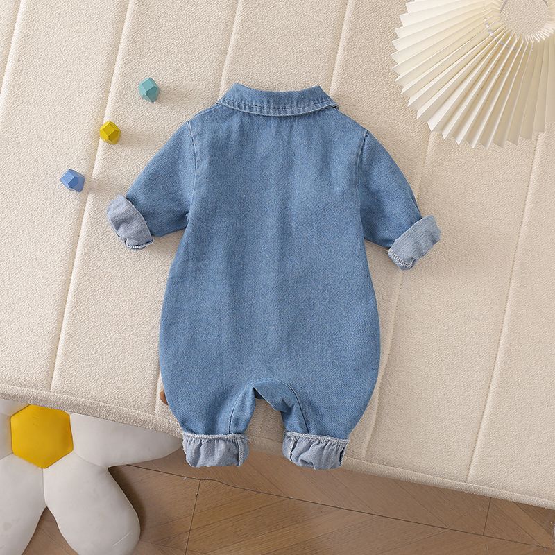 Women's & Men's Long Sleeve Denim Jumpsuit Korean Going Out Cute Rompers Western Jumpsuit, Climbing Suit