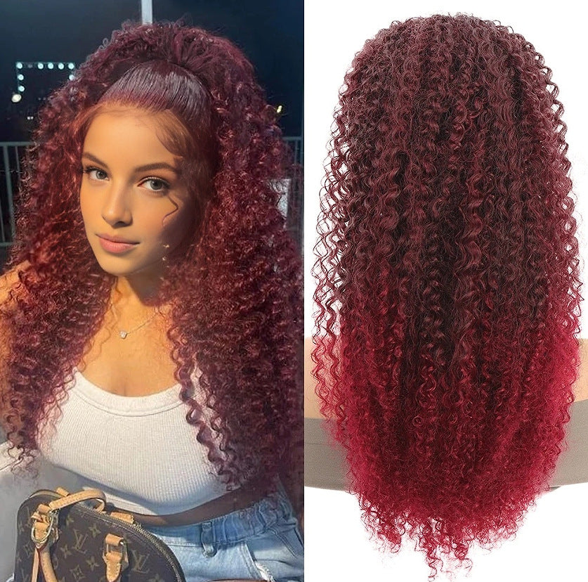 Drawstring Small Curly African Fashion Chemical Fiber Fluffy Increase Hair Wig Ponytail