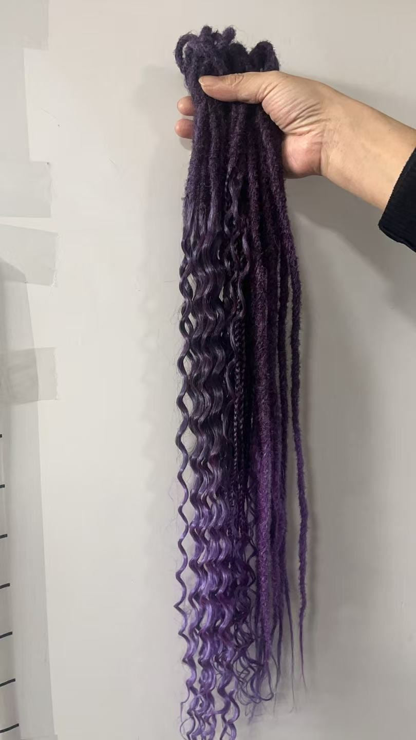 Three-strand Braid Double Tail Rolled Dreadlocks Other Wig