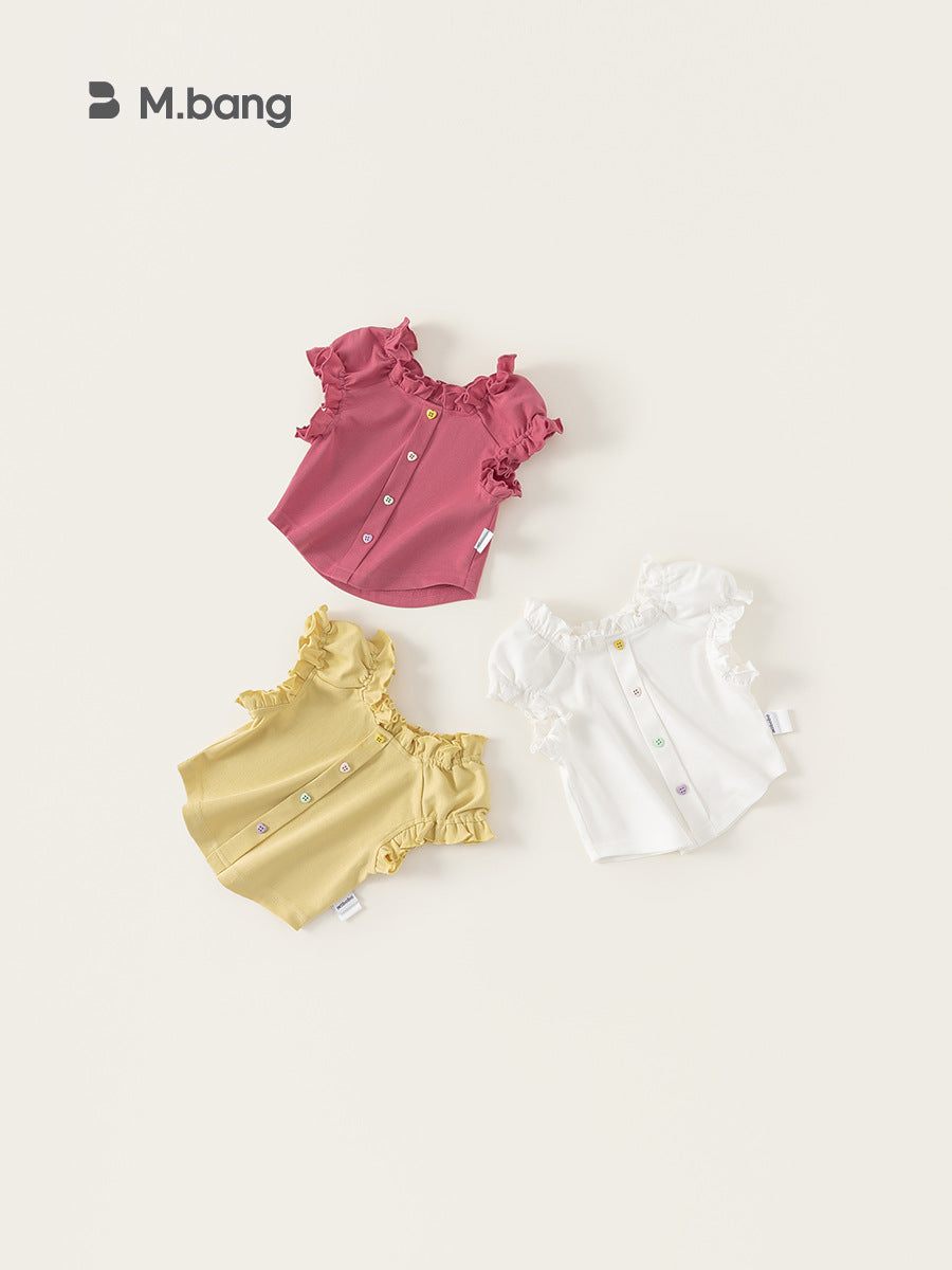 Children's Clothing Summer Clothes Sweet Ruffled Short-sleeved Children's T-shirt