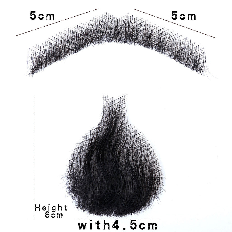 Film Television Hand-woven Beard Props Real Human Hair Men's Wig