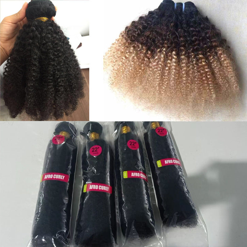 Human Wigs African Small Curly Explosion Real Hair Wig