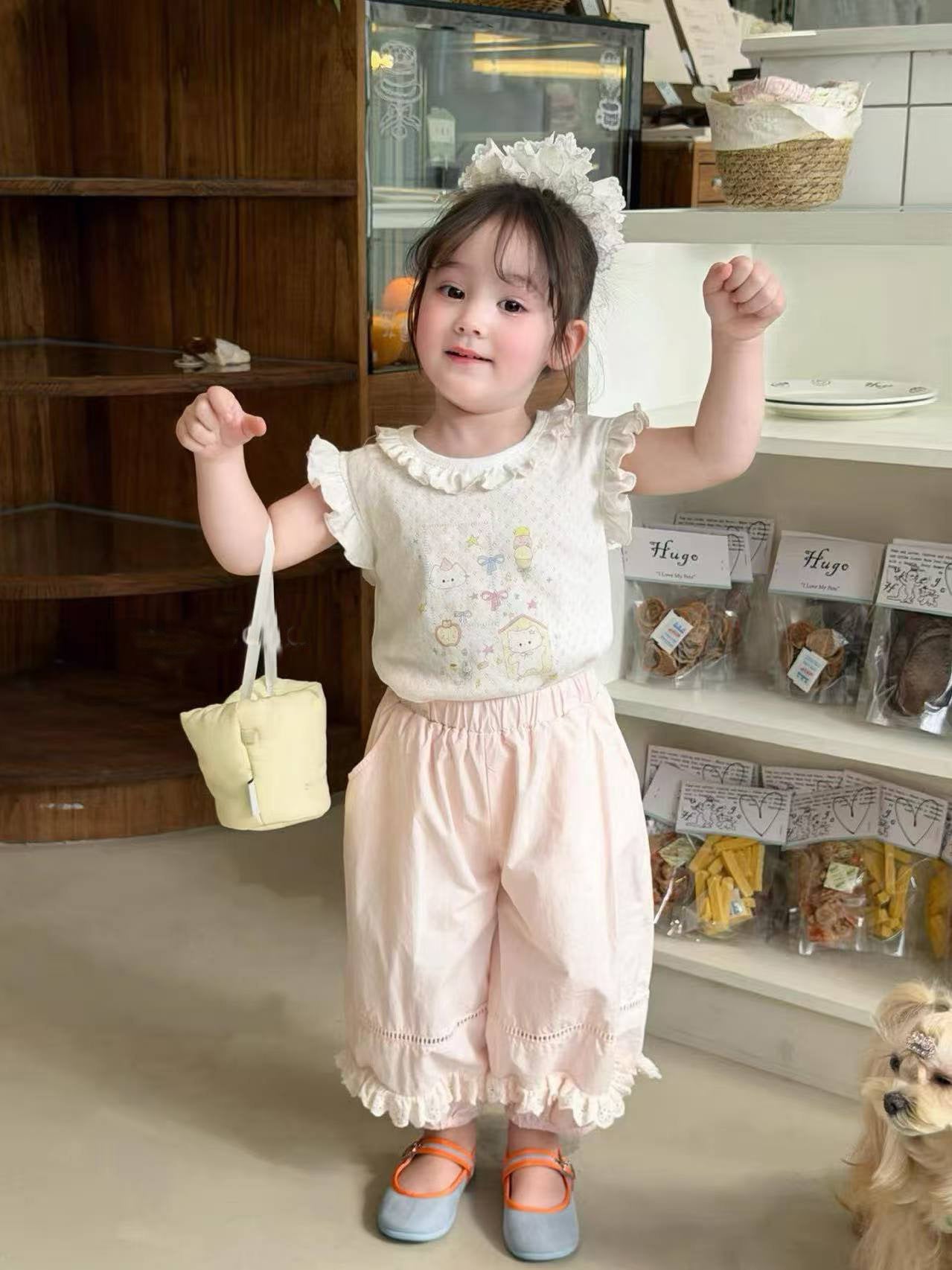 Crawler Lace Vest Summer Korean Fashionable Children's Pants