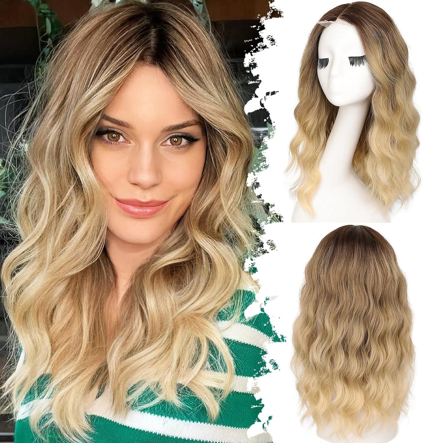 Small Lace Synthetic Wigs Water Ripple Wig Short Curly Hair